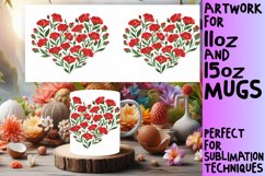 Spring Floral Heart Mug Wrap Sublimation Product Image 1