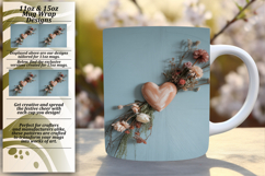 STUNNING 15oz PNG Mug Wrap Design , 3D Heart Product Image 1