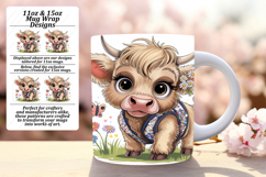 Vivid 15oz Mug Wrap Png Template , Cute Cow Product Image 1