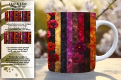 Spring Striped Flower Mug Wrap - Colorful Splendor Product Image 1