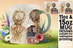 Floral Springtime Girl Gang Mug Wrap: 11oz 15oz Product Image 1