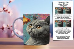 Artistic Cat Mug Sublimation - 11oz &amp; 15oz Styles for Cat Lo Product Image 1