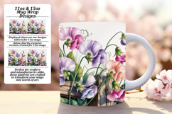 Elegant 15oz Mug Wrap Png Artwork , Flowers Product Image 1