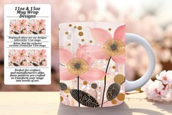 Artful Flower Design Mug Wrap - 11oz &amp; 15oz Product Image 1