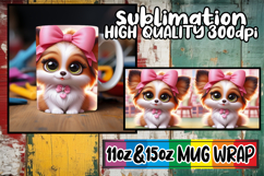 Happy vibes 11oz 15oz sublimation wrap, 3D Dog Product Image 1