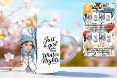Cute 15oz Mug Wrap Png Artwork , Just A Girl Product Image 1