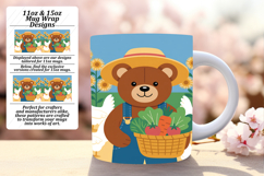 Custom 11oz Mug Wrap Png Design , Cute Bear Product Image 1