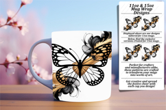 Creative 11oz Mug Wrap Png Template , Butterfly Product Image 1