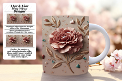 Charming 11oz Mug Wrap Png Artwork , 3D Flower Product Image 1