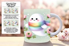 Joyful 11oz Mug Wrap Png Artwork , Cute Ghost Product Image 1