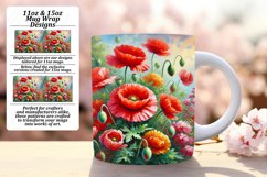 Graceful 11oz Mug Wrap Png Design , Flower Product Image 1