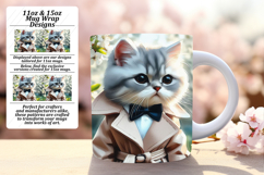 Gift 15oz Mug Wrap Png Design , Cute Cat Product Image 1