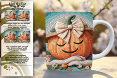 Charming 11oz Mug Wrap Png Design , Cute Pumpkin Product Image 1