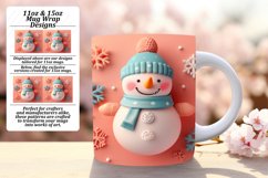 3D Winter Snowman Mug Wrap Festive Sublimation PNG Product Image 1