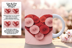Gorgeous 11oz Mug Wrap Png Design , Flowers Heart Product Image 1