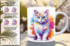 Vibrant Feline Artistry: Colorful Mug Wrap Product Image 1