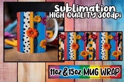 Colorful 3D Leopard and Flower Mug Wrap Patterns Product Image 1