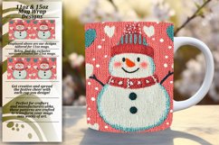 Cute 15oz Mug Wrap Png Artwork , Snowman Product Image 1