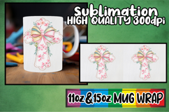 Wholesome joys 11oz 15oz mug wrap, Flower Cross Product Image 1