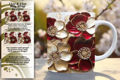 Funky 11oz Mug Wrap Png Artwork , 3D Flower Product Image 1