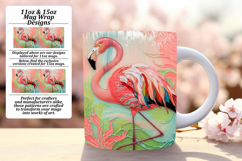 Bold 11oz Mug Wrap Png Artwork , Flamingo Product Image 1