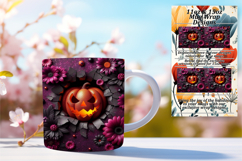 Whimsical 15oz Mug Wrap Png Artwork , 3D Pumpkin Product Image 1
