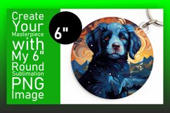 Artistic Dog Round Design Sublimation PNG Product Image 1
