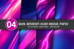 Neon Abstract Fluid Digital Paper Product Image 1