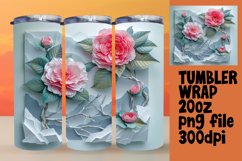 20oz Tumbler Sublimation - 3D Flower in Hole Wrap Product Image 1