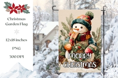 Cartoon Christmas Snowman Garden Flag Template Product Image 1