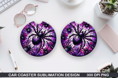 Spiders Car coaster sublimation, Halloween Coaster PNG Product Image 1