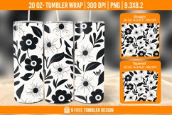 Flowers Tumbler Wrap Designs, Sublimation Wrap Product Image 1