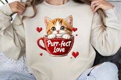 Valentines Day Kitty Cups Clipart PNG Product Image 1