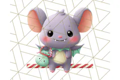 Kawaii Halloween Clipart Cute Kids and Candy Elements Png Product Image 3