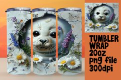 Cute Animals and Flowers in 3D Hole Wrap for Tumbler Product Image 1