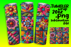 Sublimation Tumbler Template 20oz , Patchwork Product Image 1