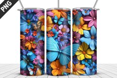 3D Flowers Tumbler Wrap | Sublimation Design | Tumble PNG Product Image 4