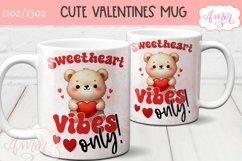 Cute Valentines Mug Wrap PNG, Sweetheart vibes only mug png Product Image 3