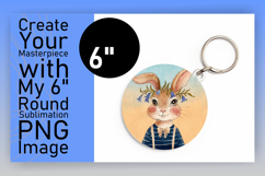 Gorgeous Circle Design Keychain PNG , Cute Bunny Product Image 1