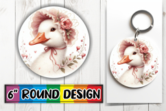 Blissful Round Keychains Sublimation PNG, Goose Product Image 1