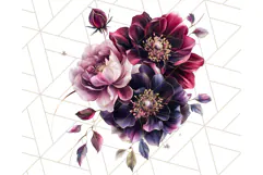 Gothic Floral PNG, Dark Aesthetic Flowers Clipart Print Product Image 3