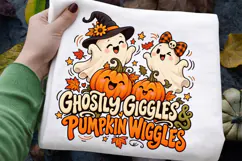 Ghostly Giggles and Pumpkin Wiggles Halloween Sublimation Product Image 1