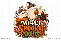 Wildly Spooky Nights Halloween Design, Cute Ghosts Bat and Product Image 3