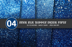 Royal Blue Shimmer Digital Paper Product Image 1