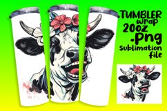 Country Style Cow Watercolor Tumbler Wrap - 20oz Product Image 1