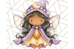 Halloween Fairy Clipart PNG, Spooky Cute Character Art Product Image 3