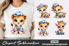 Cute Lion Cub Clipart PNG Product Image 1