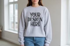 Ash Gildan 18000 Sweatshirt Model Mockups Product Image 1