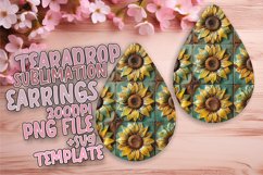 3D Flower Fantasy PNG Teardrop Earring Design Sublime Product Image 1