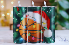 Merry Basketball Tumbler Wrap | Christmas Wrap Product Image 1